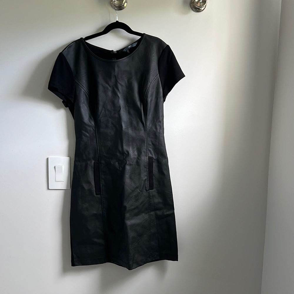 black leather dress